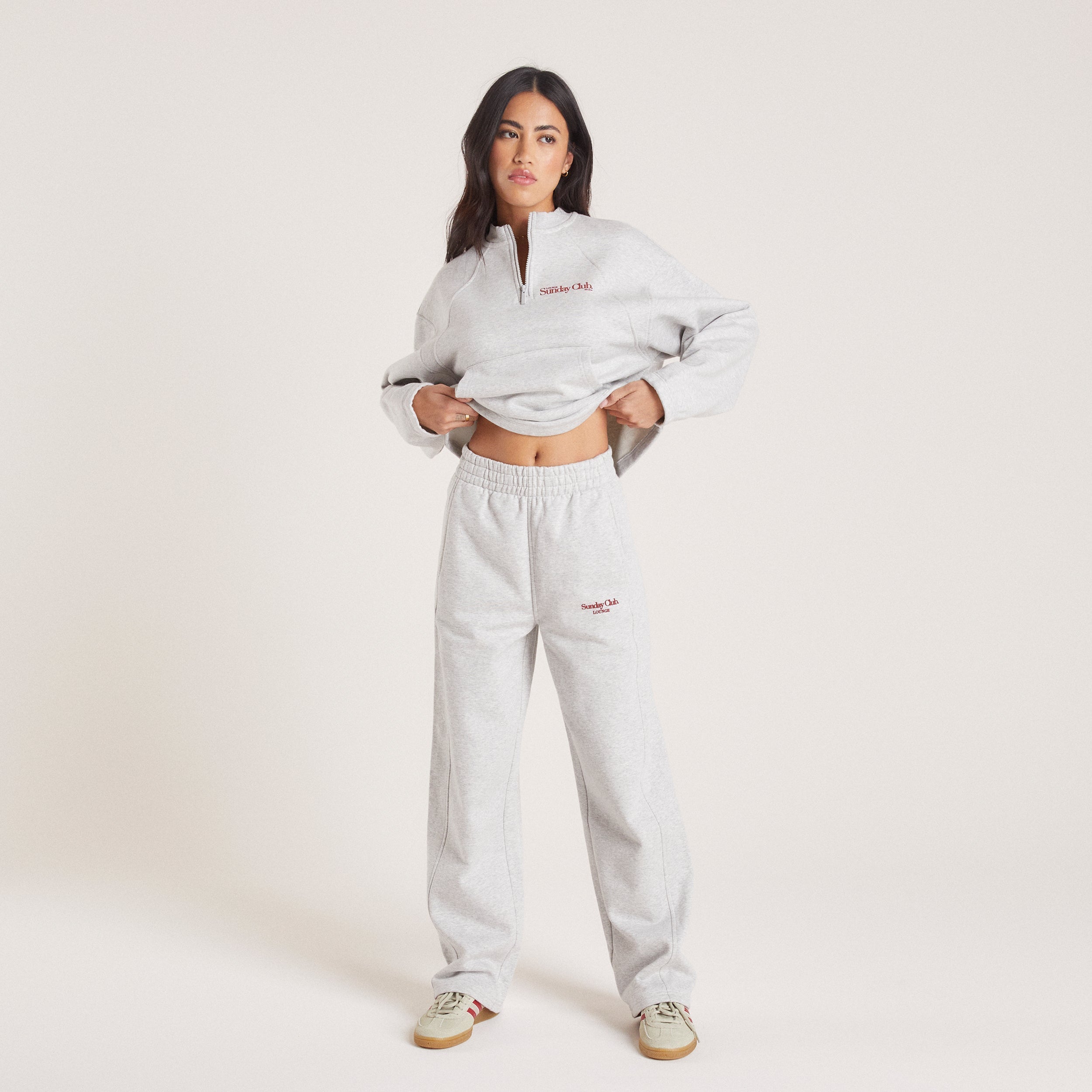 Gerade Jogger - Grauer Melange