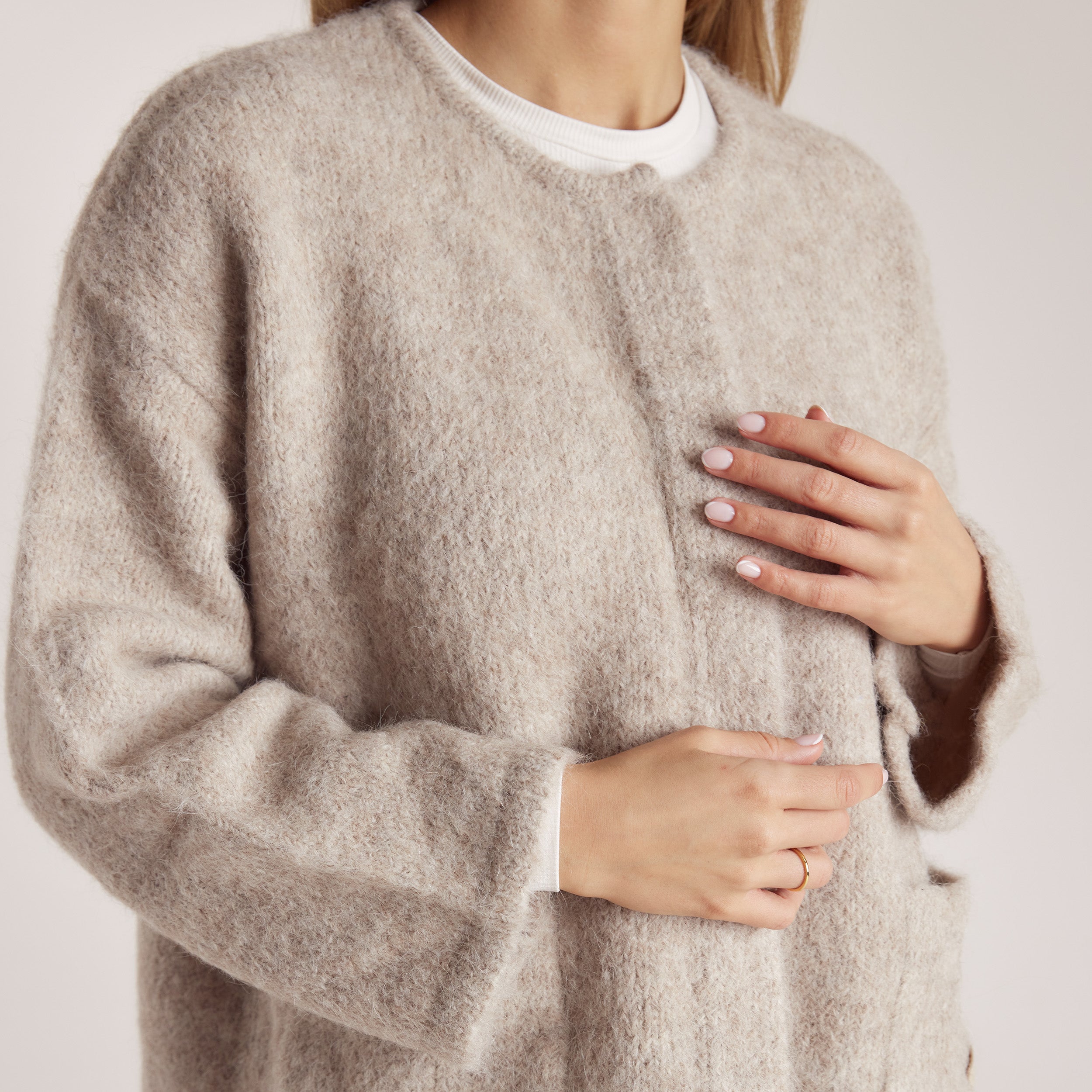 Alpakawolljacke - Hellbraun